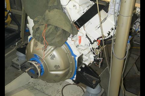 The port-side Cummins KTA38 with coupler installed. (Image: Cummins)